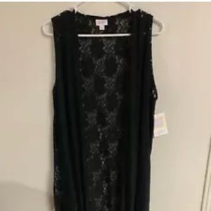 Lularoe Sleeveless  Black Lace Joy Duster  Size M